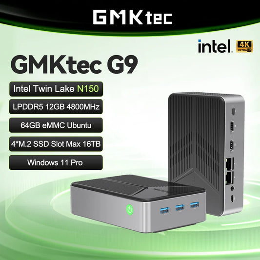 GMKtec Nucbox G9 MINI PC Intel N150 MINI NAS Windows 11 Pro LPDDR5 M.2 2280 SSD WIFI6 BT5.2 Dual Triple Screen Gaming Computer